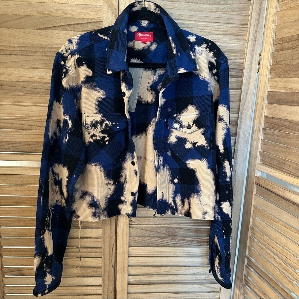 Supreme Cropped Distressed Bleached Shirt